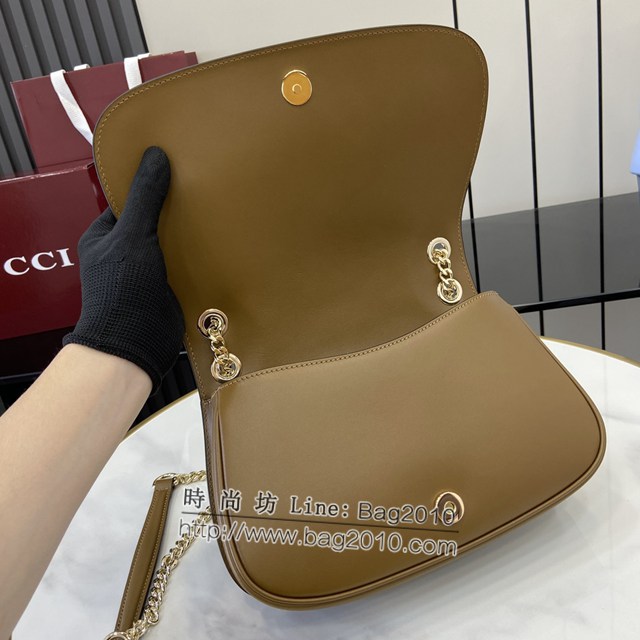 Gucci專櫃古馳最新款Blondie系列小號肩背包原廠皮鏈條女包 jh2155型號：815715